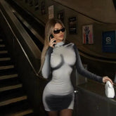 Vestido mini de manga larga con estampado de Crazy Girl